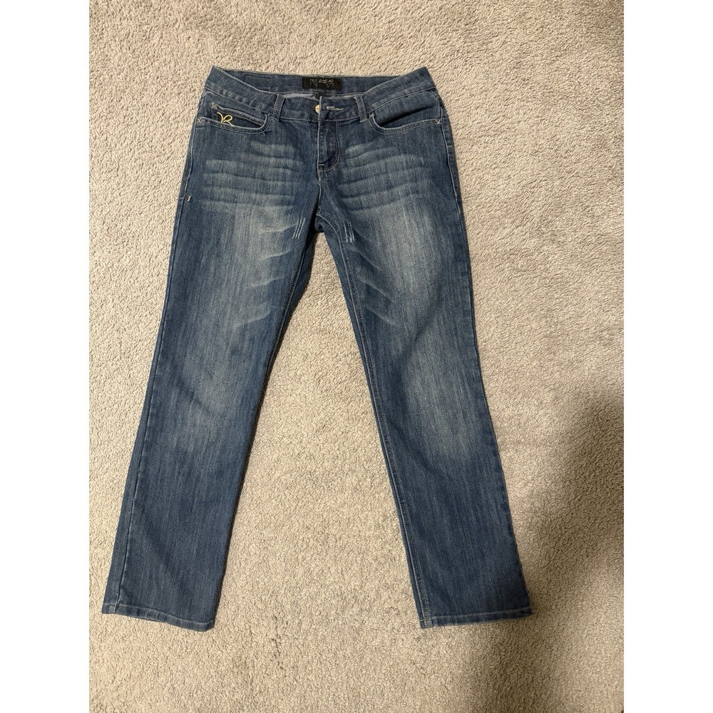 Women's Y2K RocaWear Jeans Size 7. Teal And Yellow R On Pockets